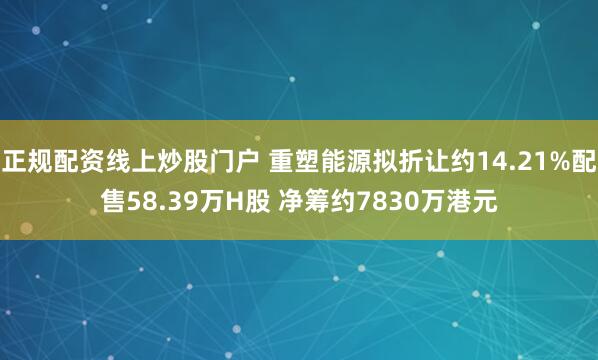 正规配资线上炒股门户 重塑能源拟折让约14.21%配售58.39万H股 净筹约7830万港元